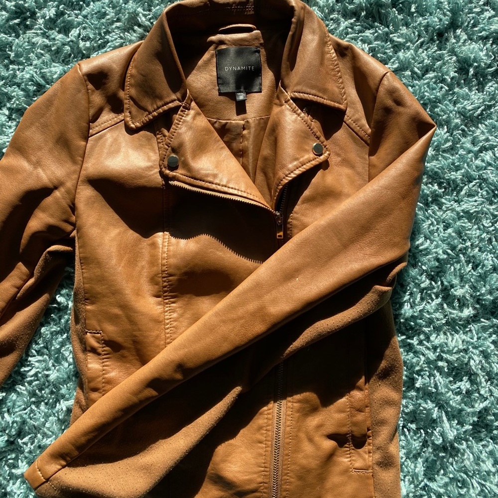 Brown Faux Leather Jacket